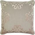 Indis Heritage Aviva Velvet Applique Embroidered on Natural Linen Pillow Cover C1035